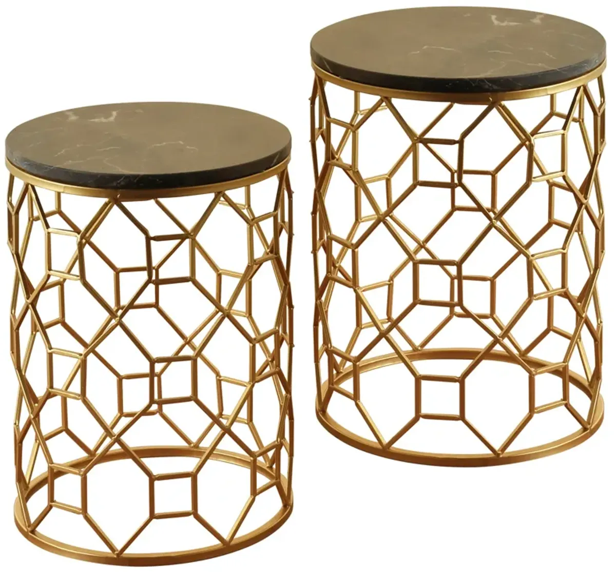 Marble Round Side Tables (Set of 2)