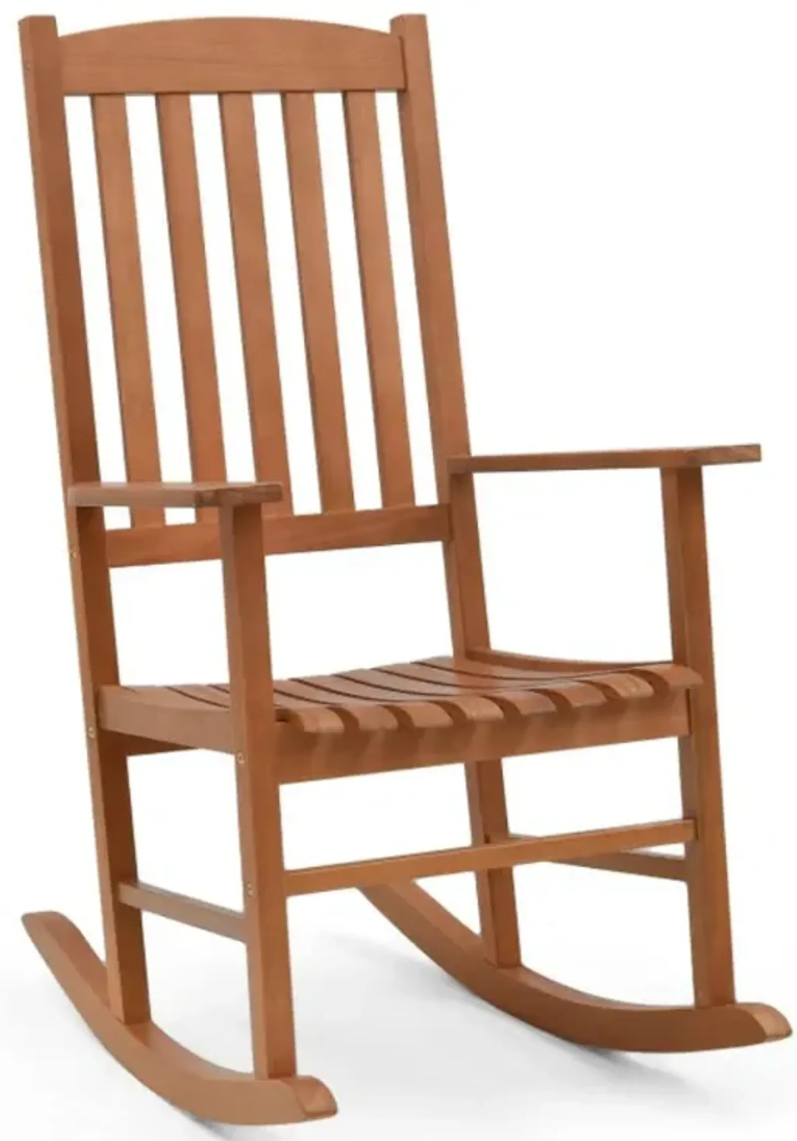 Hivvago Eucalyptus Wood Rocker Chair with Stable and Safe Rocking Base for Garden