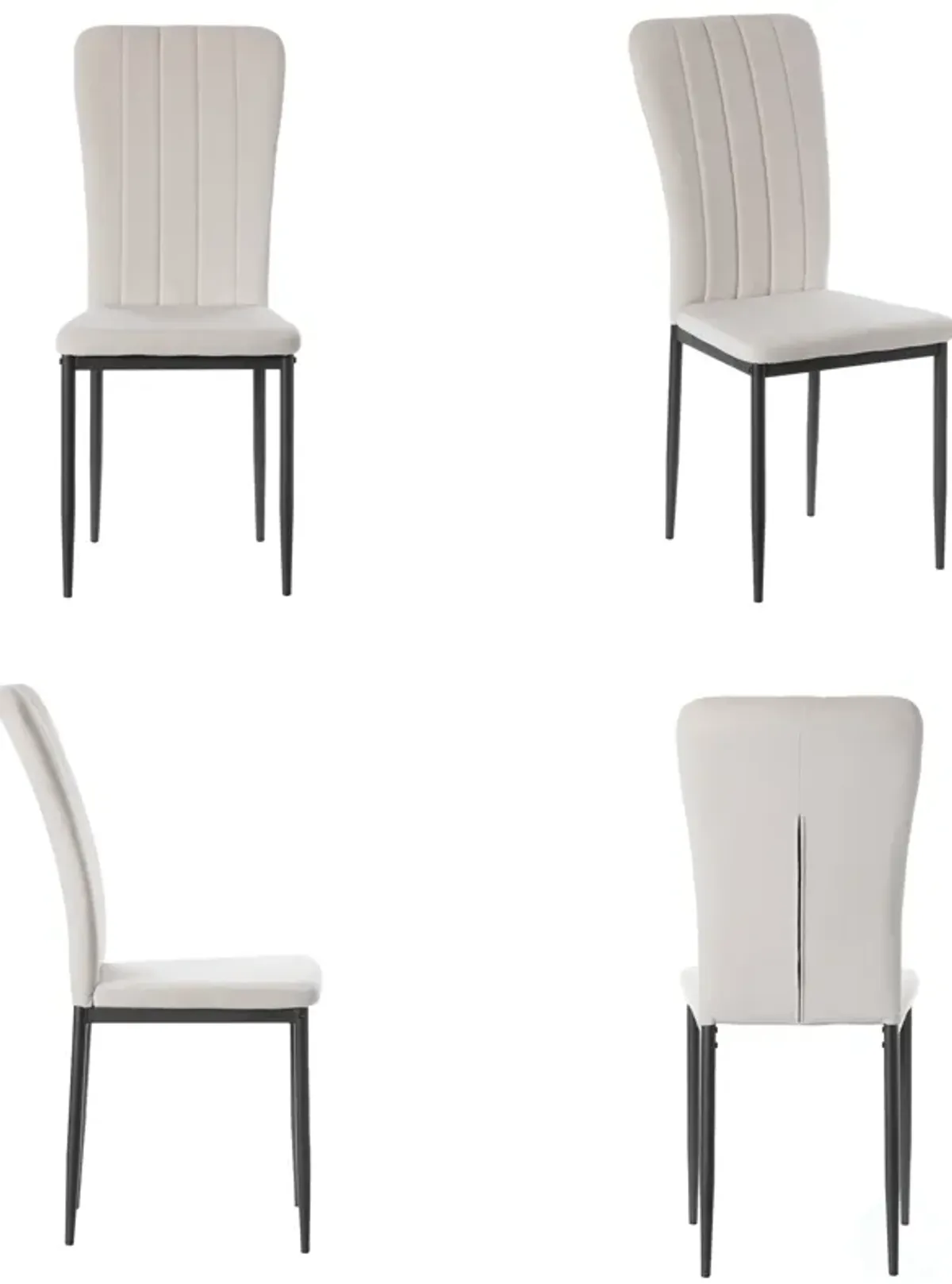 Beige Modern And Contemporary Tufted Velvet Upholstered Accent Dining Chair