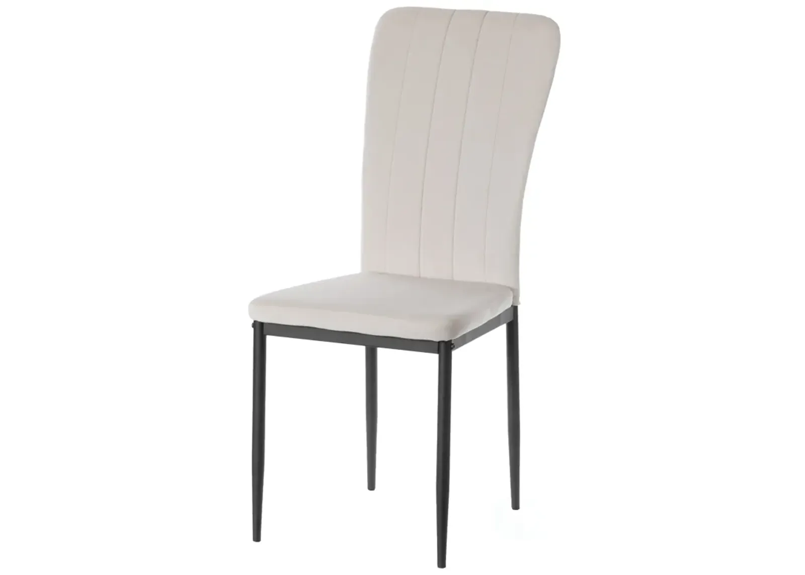 Beige Modern And Contemporary Tufted Velvet Upholstered Accent Dining Chair