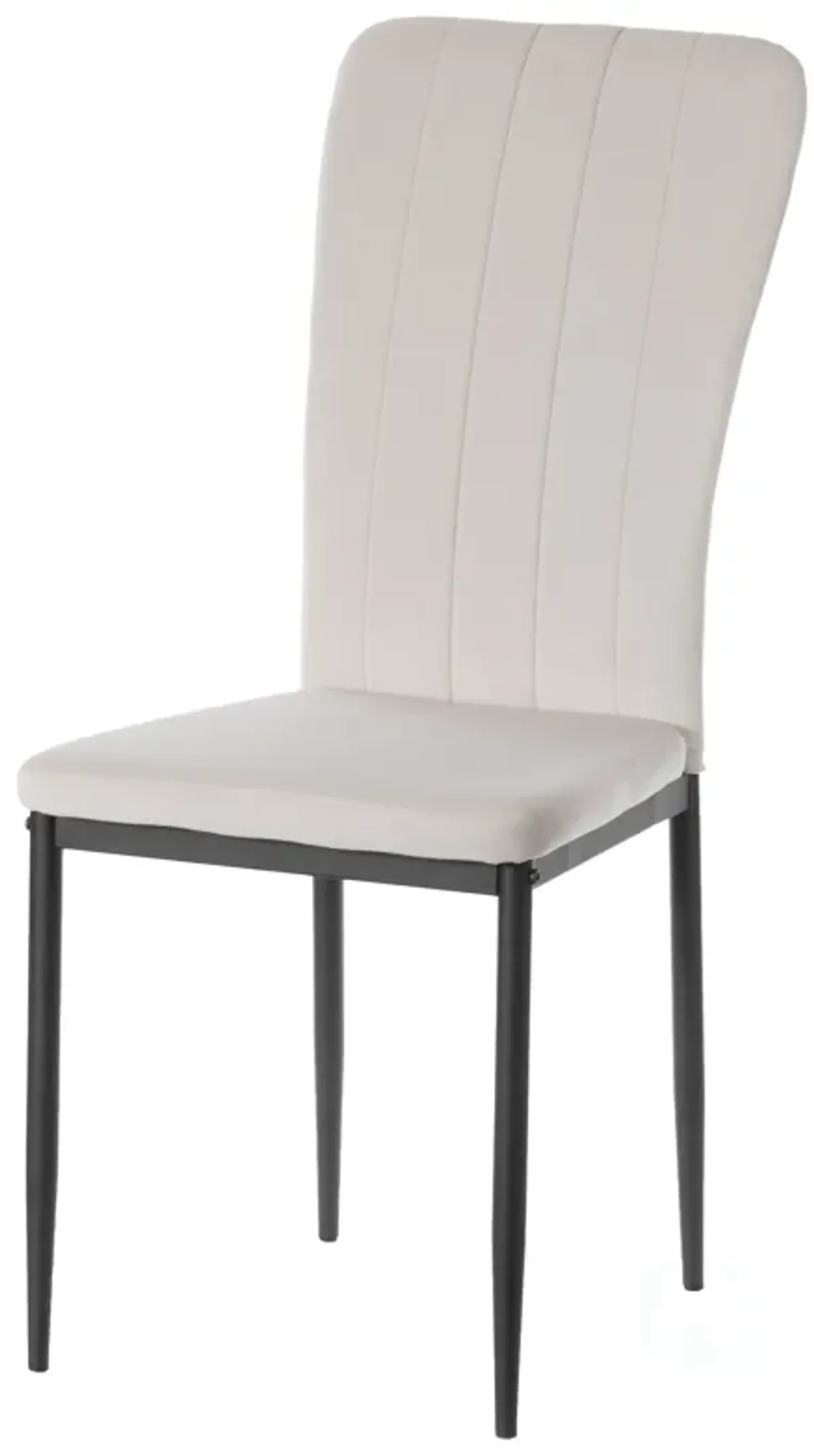 Beige Modern And Contemporary Tufted Velvet Upholstered Accent Dining Chair