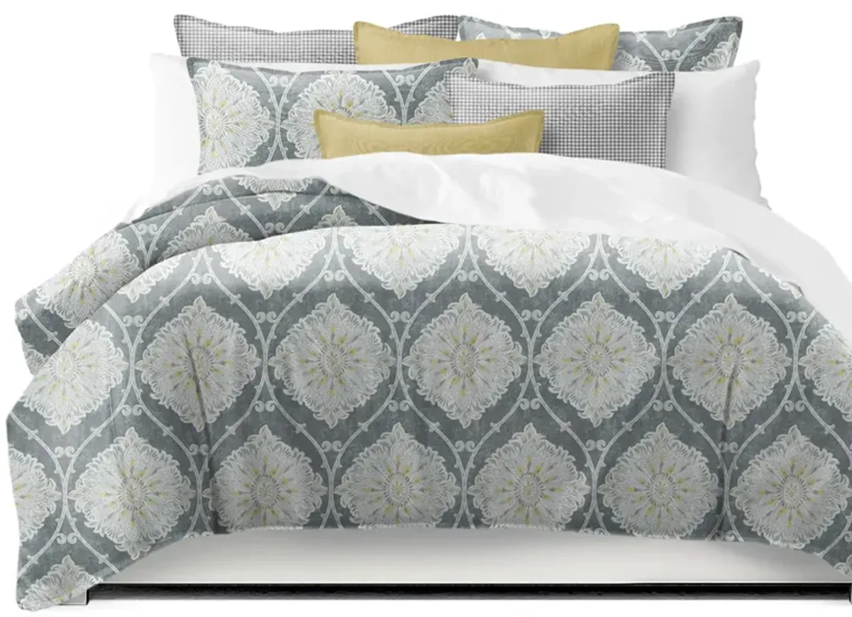 6ix Tailors Fine Linens Bellamy Gray Coverlet Set