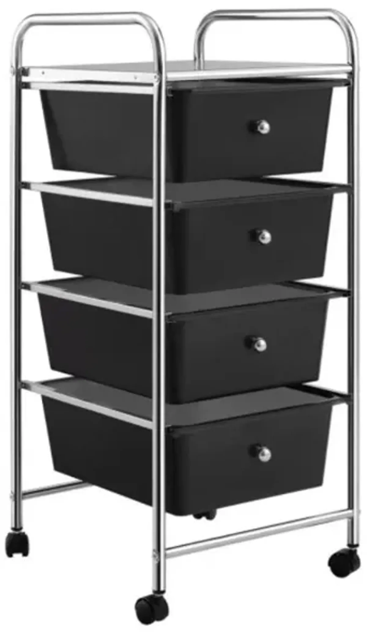 Hivvago 4-Drawer Cart Storage Bin Organizer Rolling with Plastic Drawers-Black