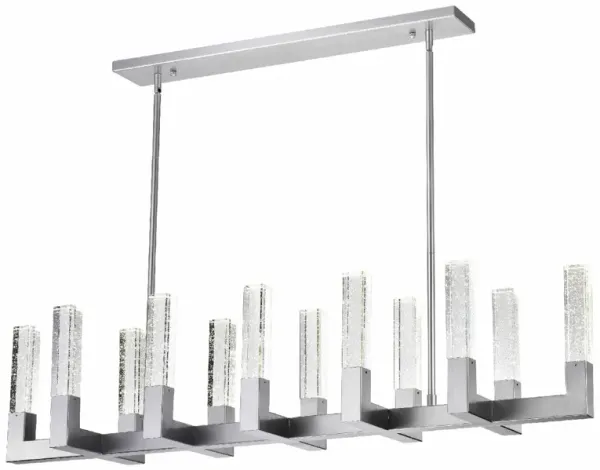 Dianyi Chandelier Silver Metal and Acrylic 12 LED Lights Dimmable