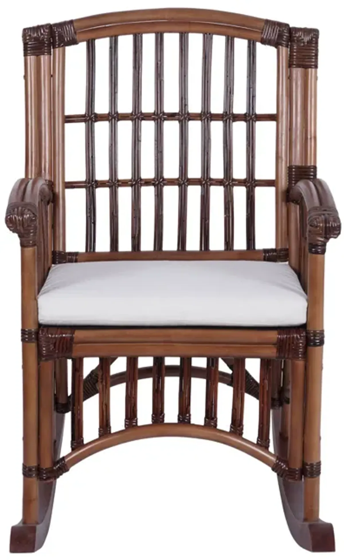 Swayze Bohemian Farmhouse Woven Rattan/Wood Rocking Chair