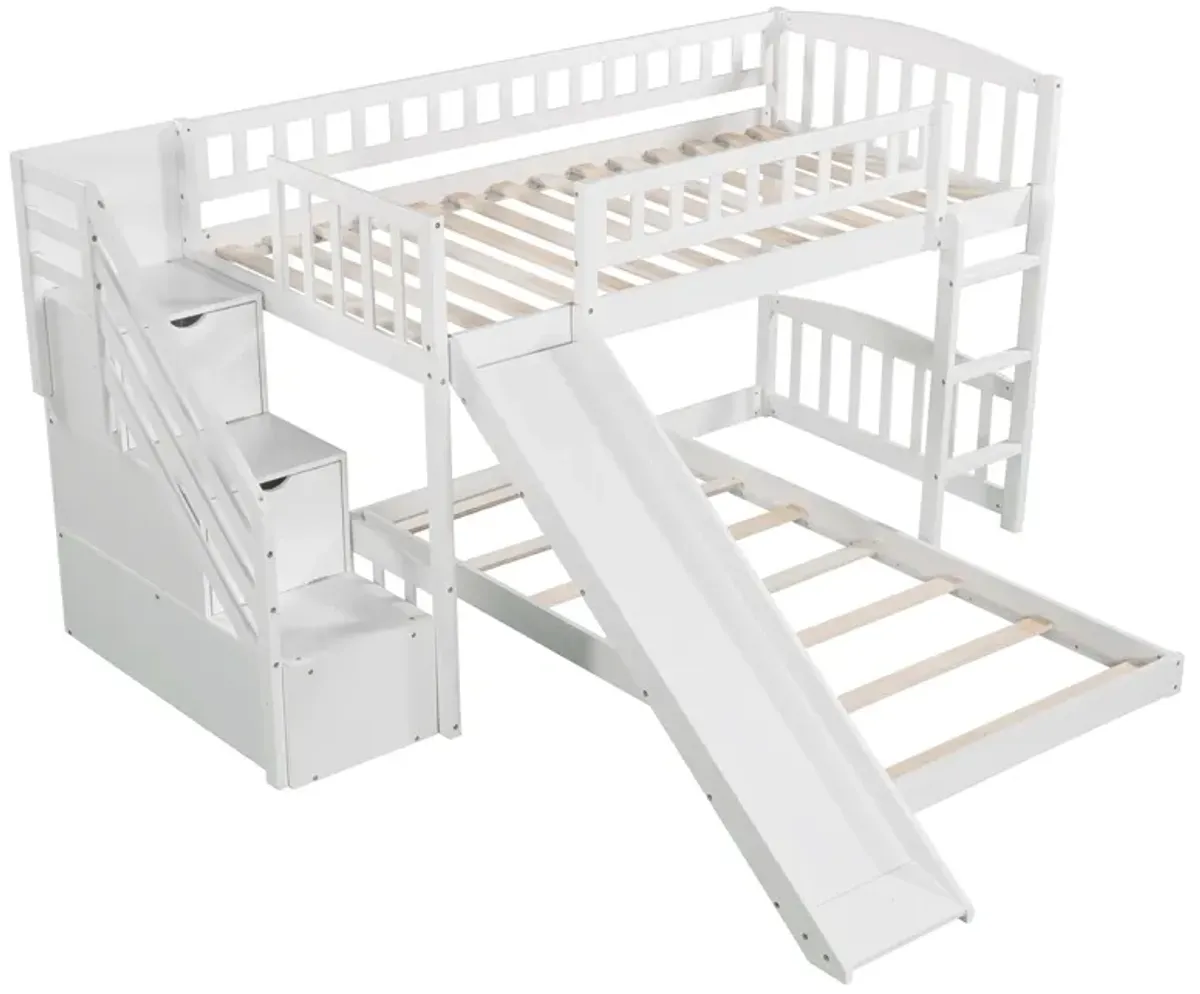 Merax Bunk Bed with Two Drawers and Slide