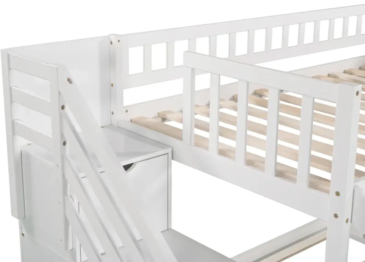 Merax Bunk Bed with Two Drawers and Slide