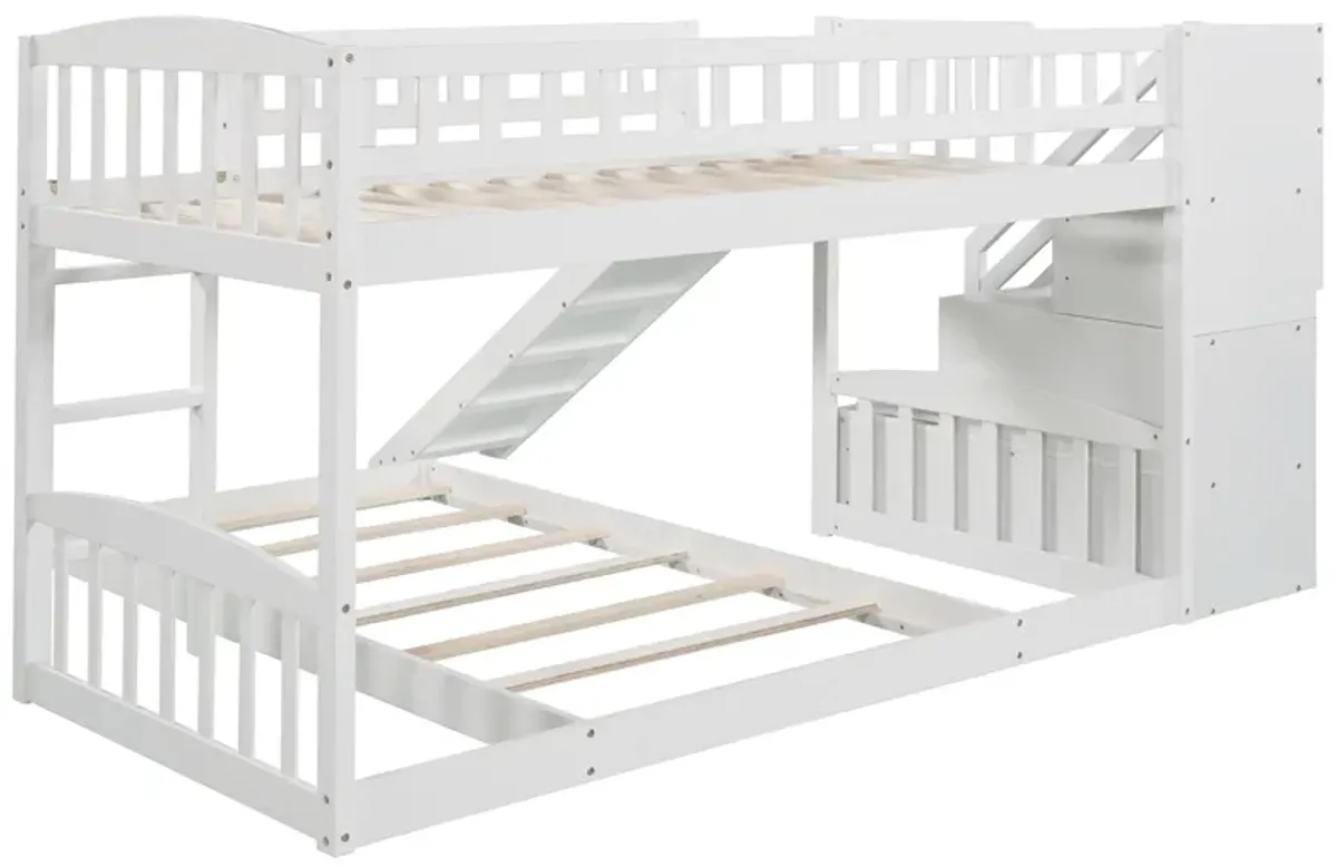 Merax Bunk Bed with Two Drawers and Slide