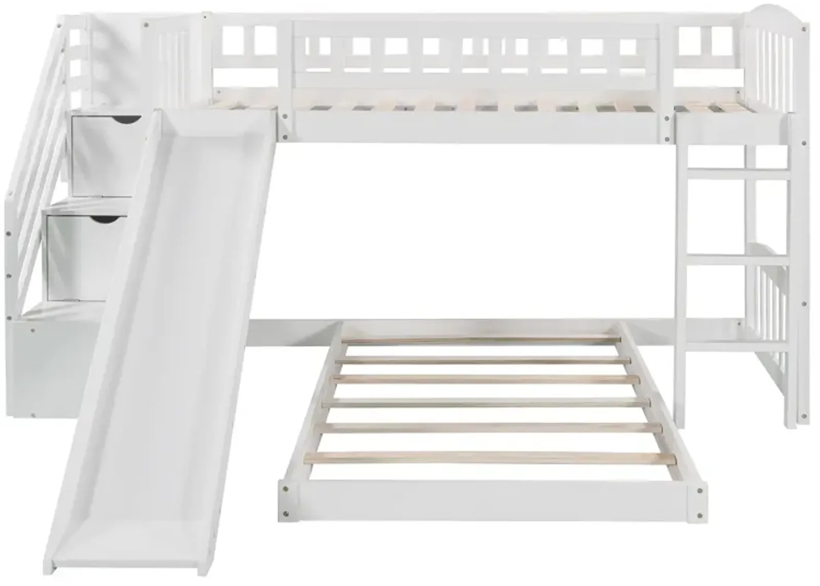 Merax Bunk Bed with Two Drawers and Slide