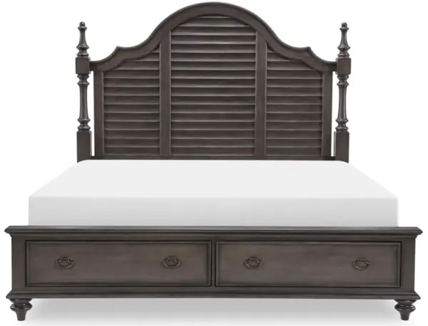 Kingston Louvered Queen Poster Bed w/Storage