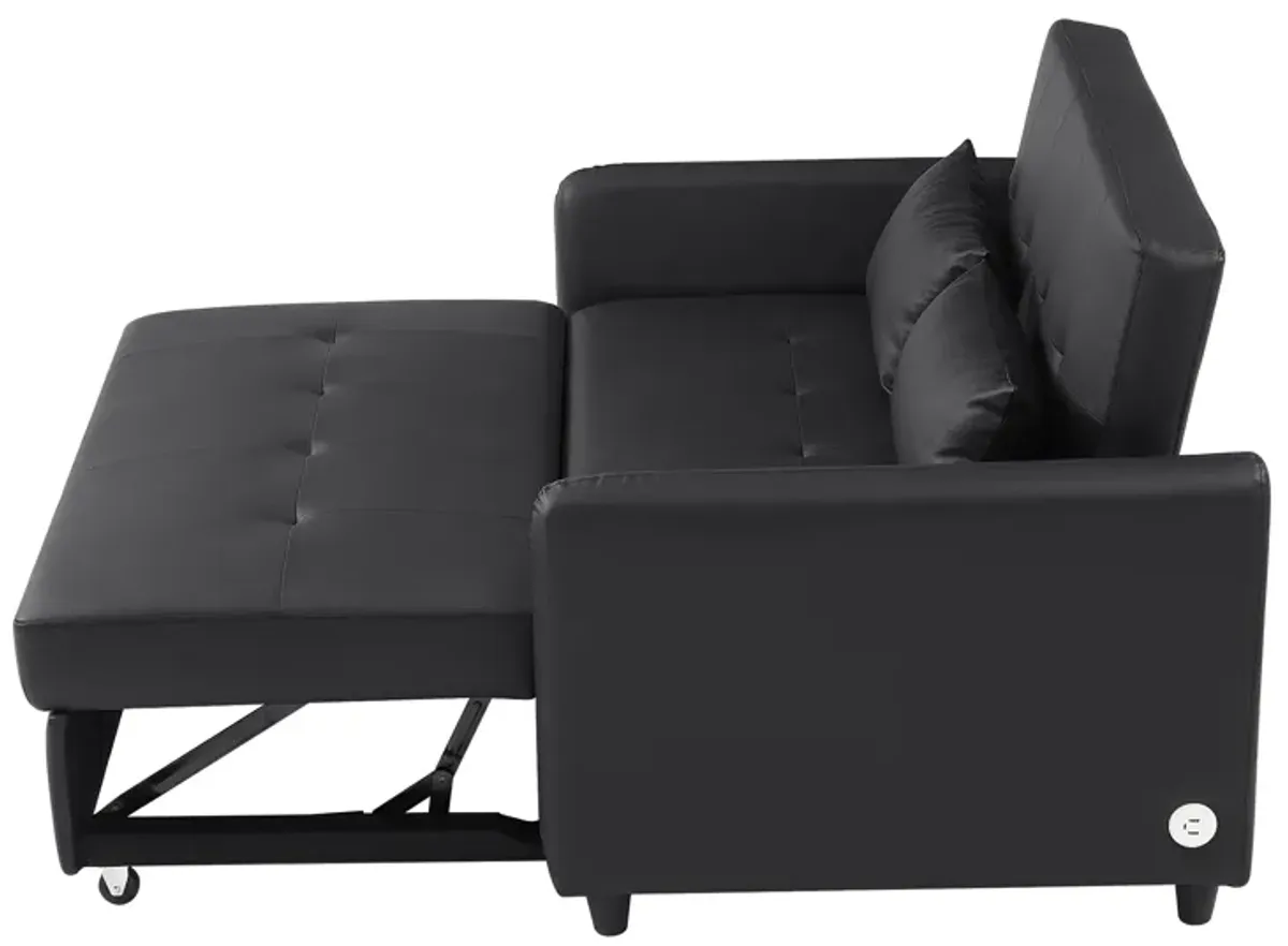 Merax Convertible PU Loveseat Sleeper Sofa Bed