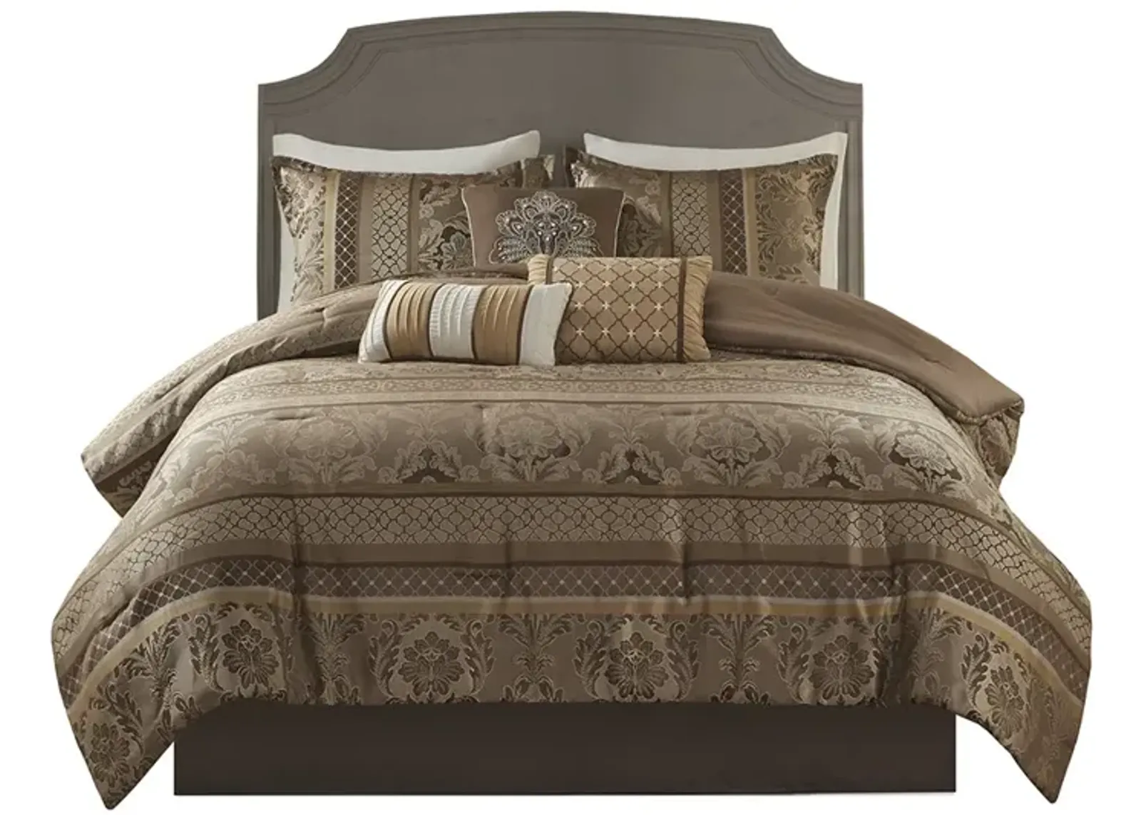 Gracie Mills Bruce 7-Piece Jacquard Comforter Set