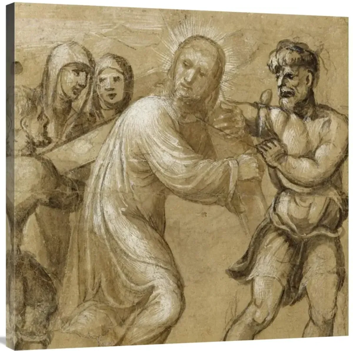 Christ Carrying the Cross (recto); The Resurrection (verso)-Canvas Art-36x36
