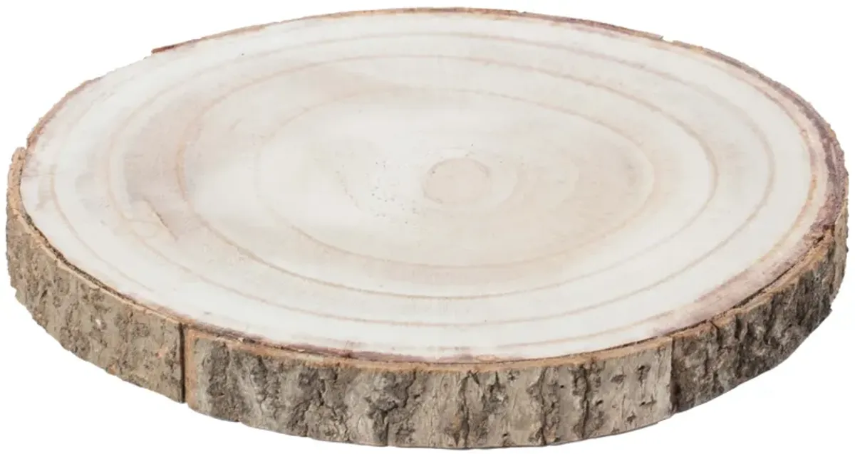 Barky Natural Wood Slabs Rustic Ornament Slice Tray Table Charger 10" set of 4