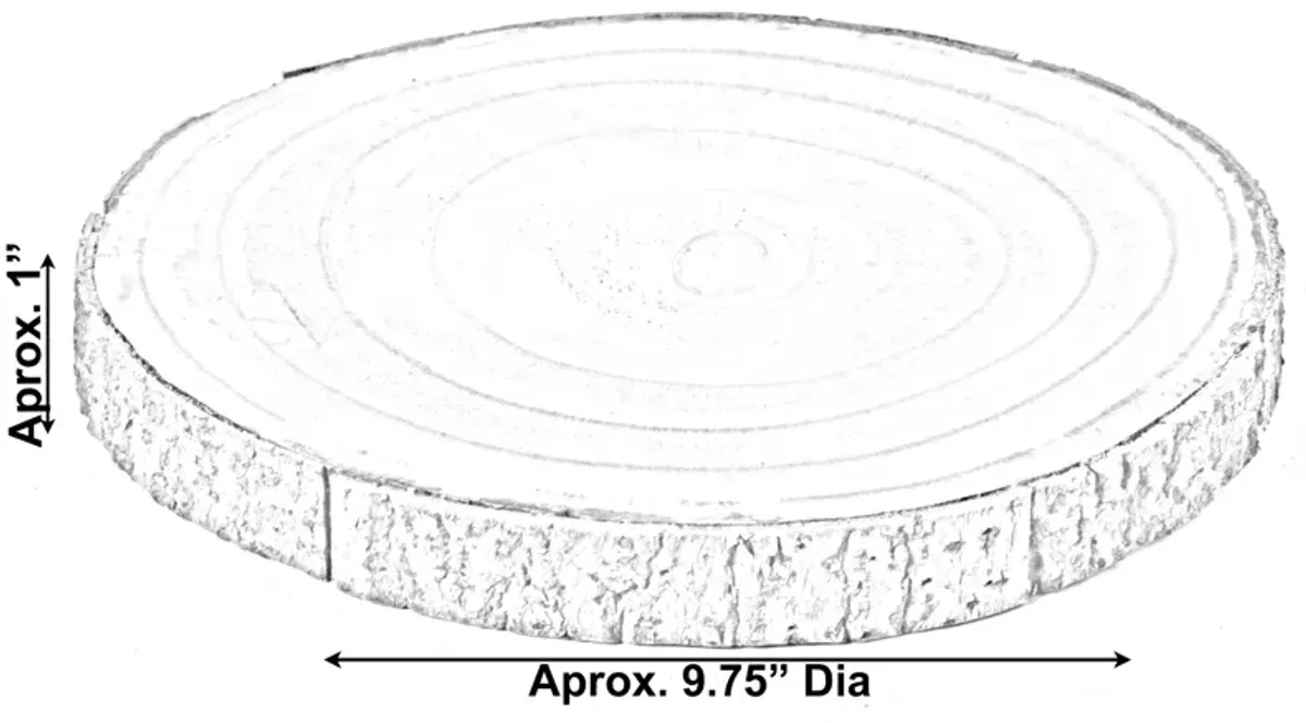 Barky Natural Wood Slabs Rustic Ornament Slice Tray Table Charger 10" set of 4