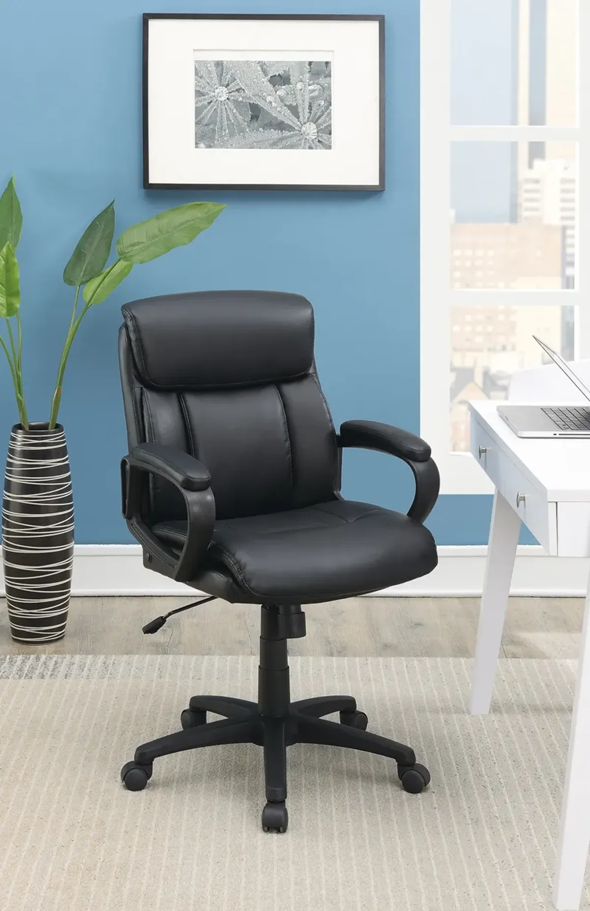 Streamdale Standard Back Upholstered Office Chair, Black