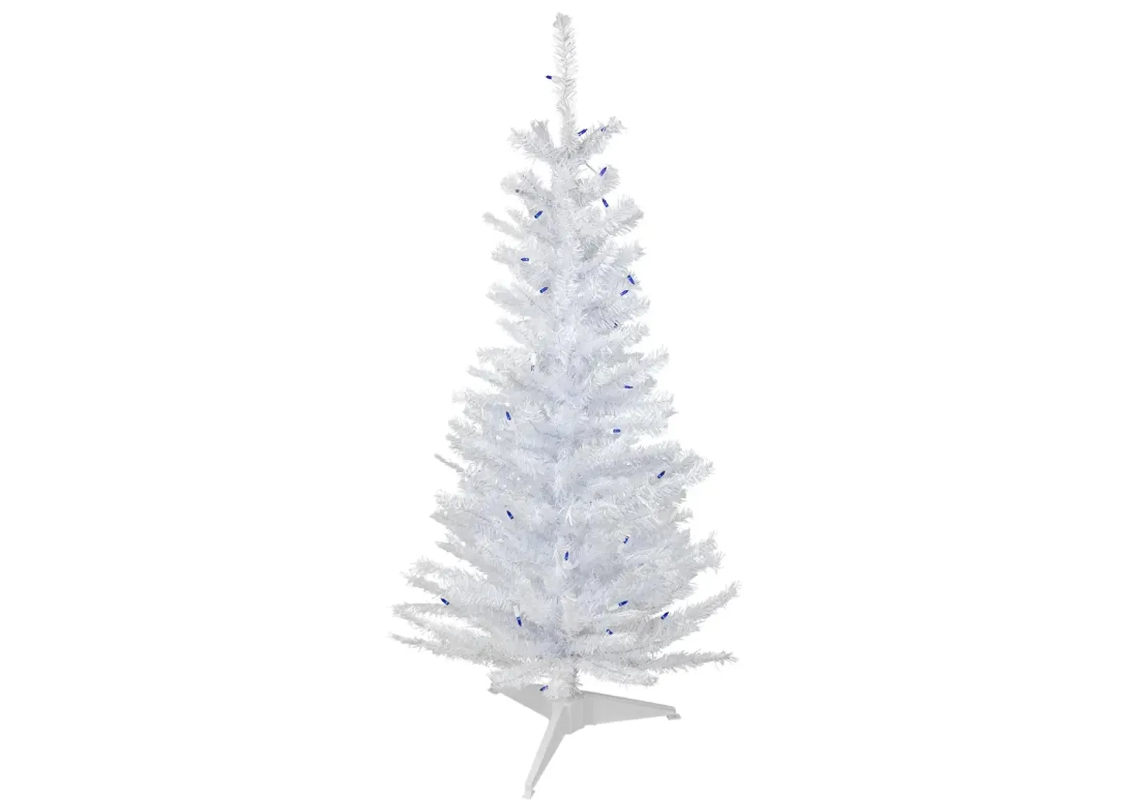 4' Pre-Lit Woodbury White Pine Slim Artificial Christmas Tree  Blue Lights