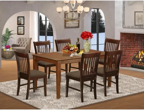 East West Furniture PC Dining room set-Dining Table and 6 Dining Chairs