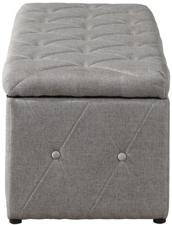 Streamdale Beige Linen Storage Ottoman with Nested Ottomans