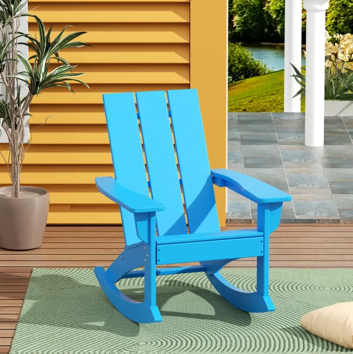 WestinTrends Modern Adirondack Outdoor Rocking Chair