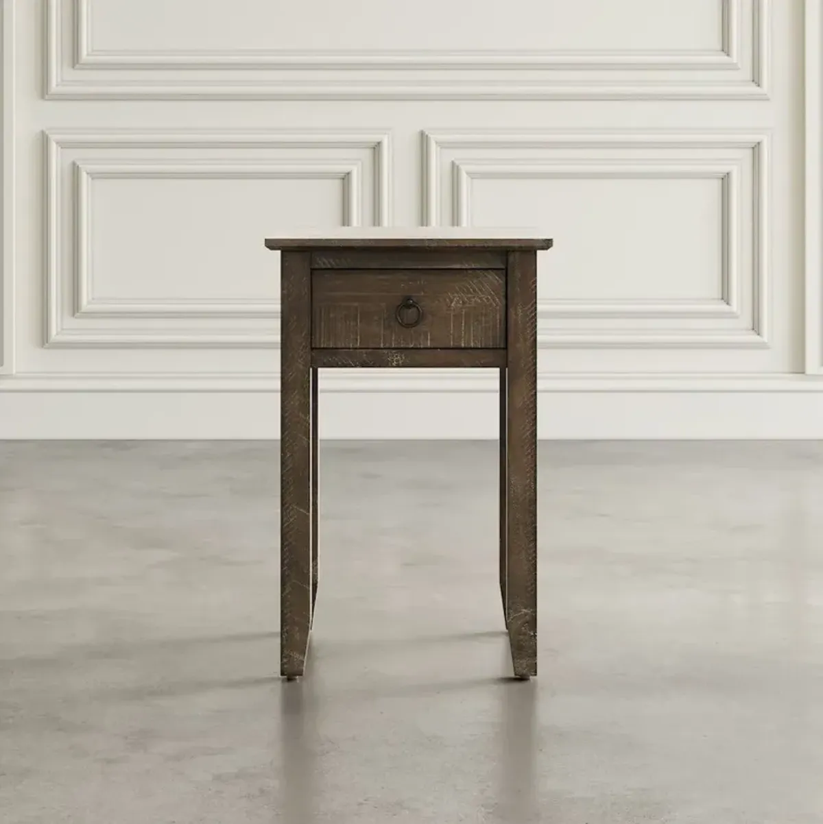 Jofran Devon Farmhouse Distressed Solid Wood End Table