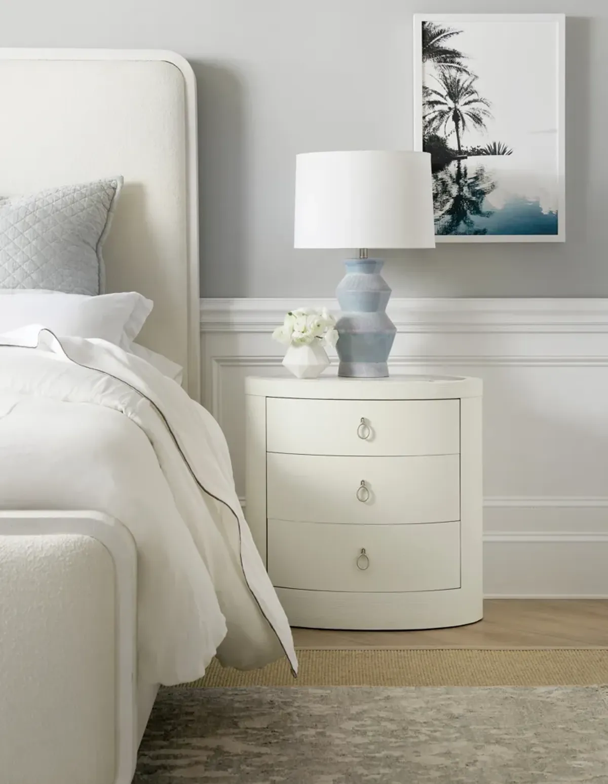 Serenity Wavecrest Oval Nightstand