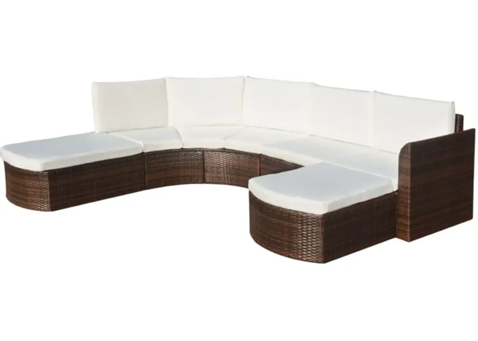 vidaXL 4 Piece Garden Lounge Set with Cushions Poly Rattan Brown