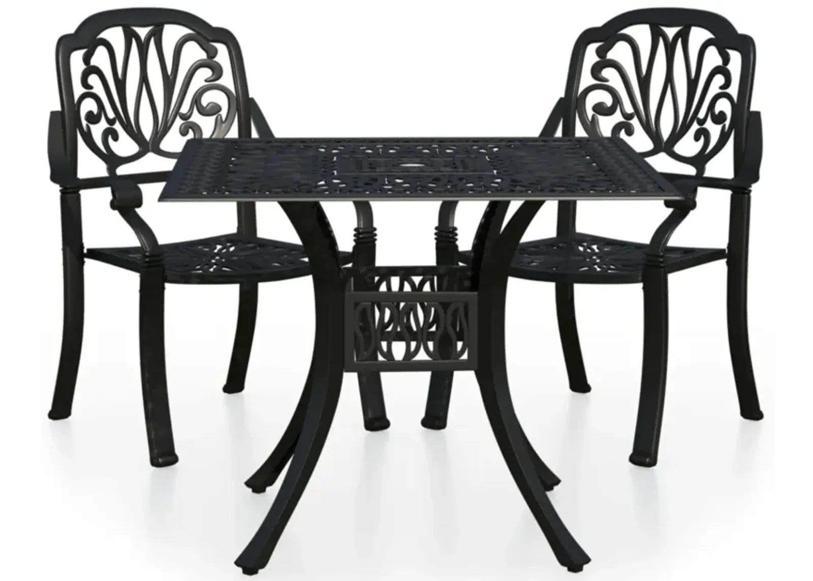 vidaXL 3 Piece Bistro Set Cast Aluminum Black