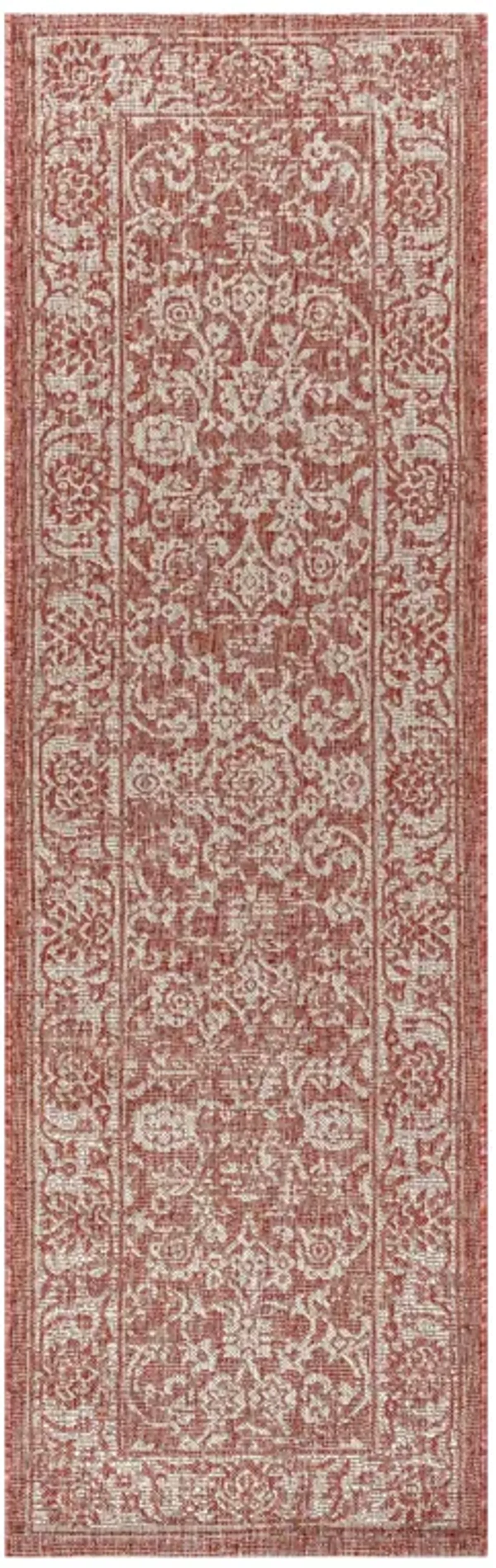 Tela Bohemian Textured Weave Floral Indoor/Outdoor Area Rug