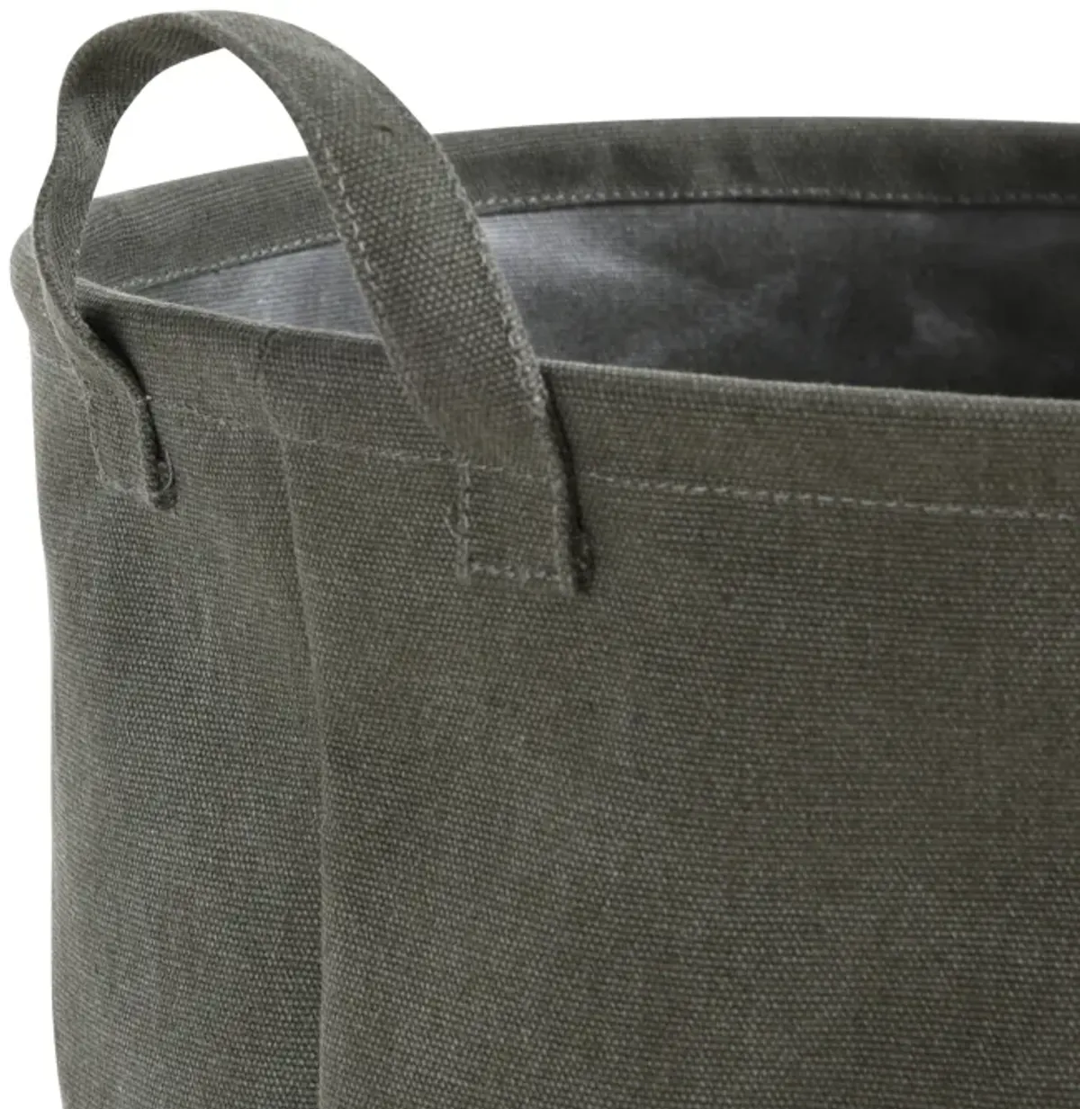 Army Canvas Bucket Style Collapsible Laundry Basket