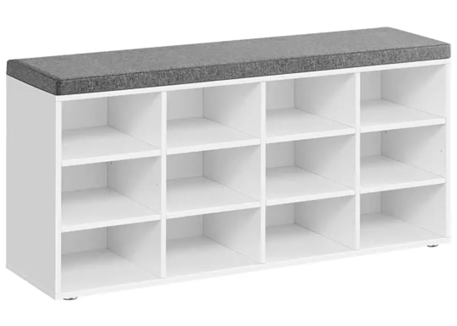 Cubbie Shoe Cabinet Storage Bench with Cushion & Adjustable Shelves - Entryway Organizer