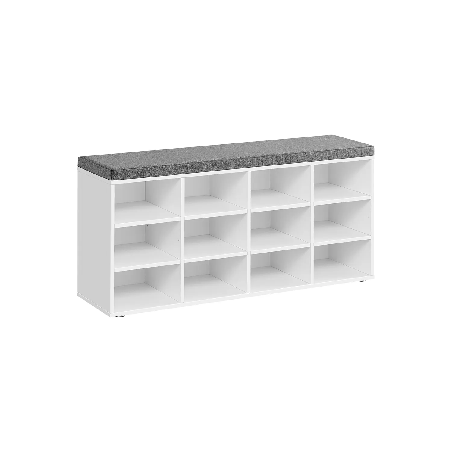 Cubbie Shoe Cabinet Storage Bench with Cushion & Adjustable Shelves - Entryway Organizer