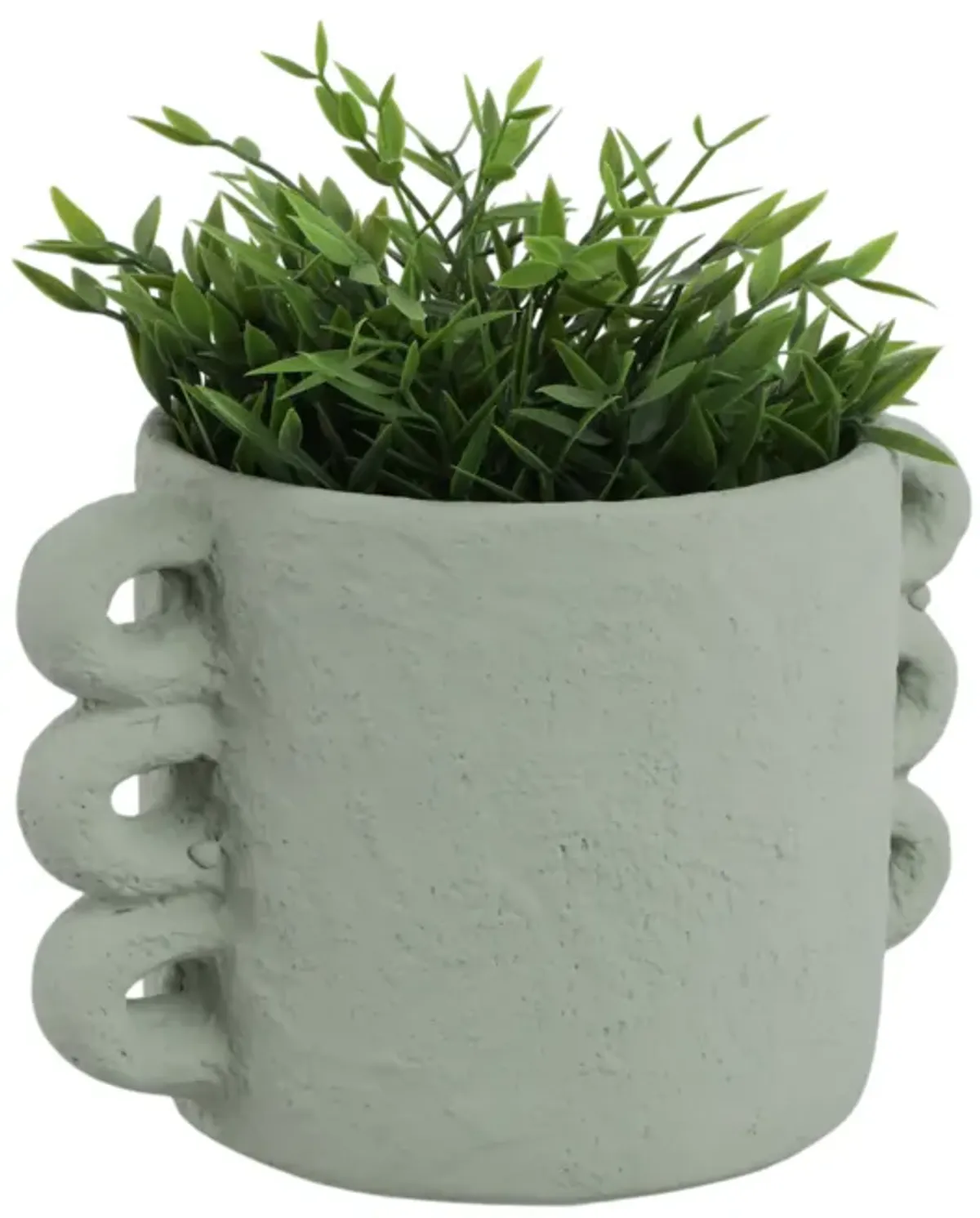 10" Green Handle Pottery Planter