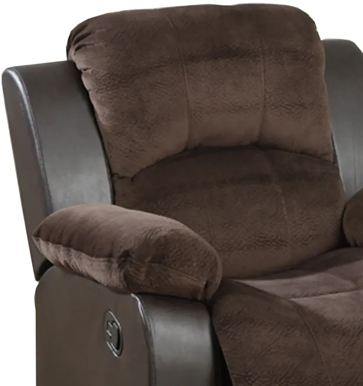 Polyurethane Rocker Recliner In Choco Suede Brown-Benzara