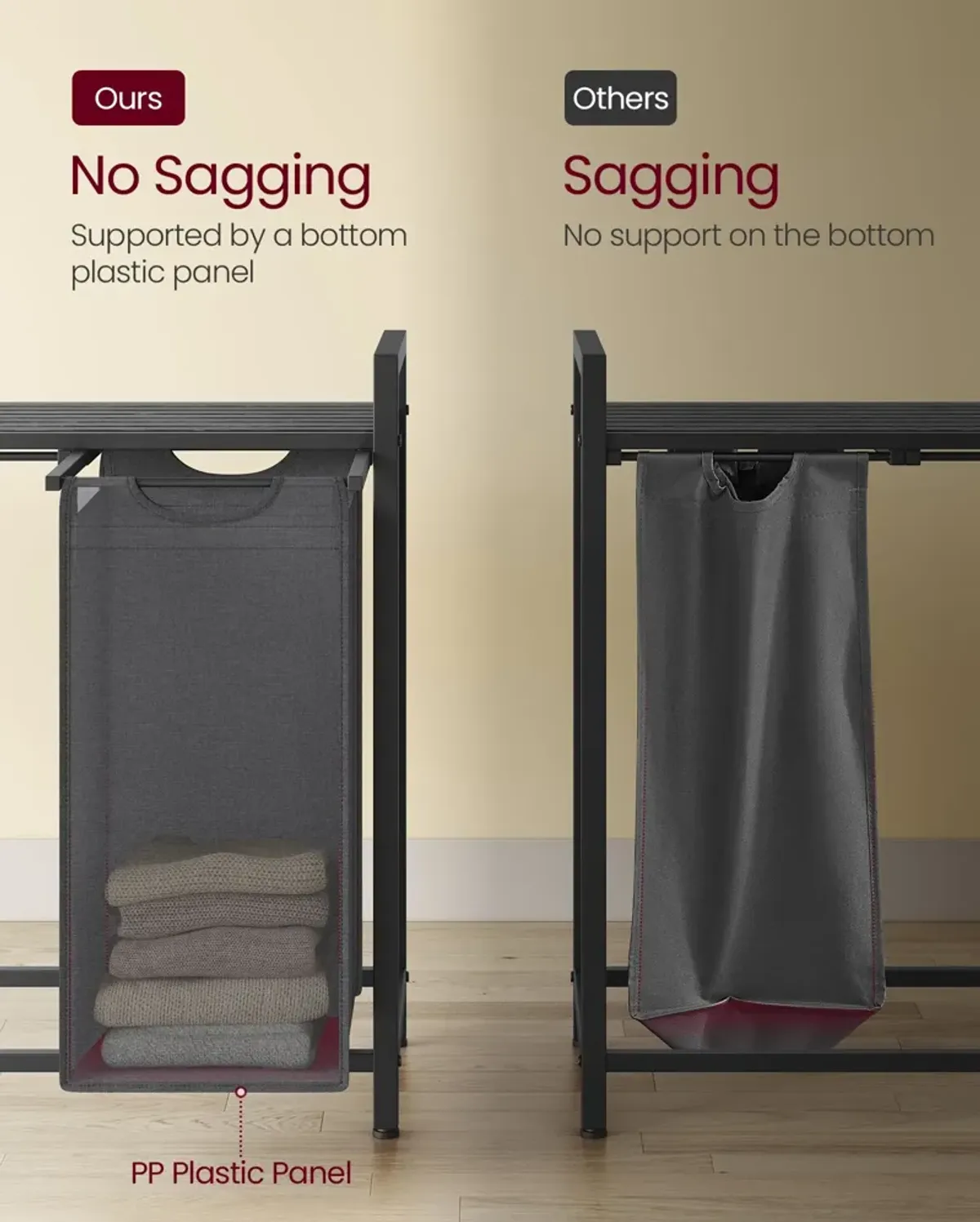 Laundry Hamper with Lid and Durable Construction for Easy Use