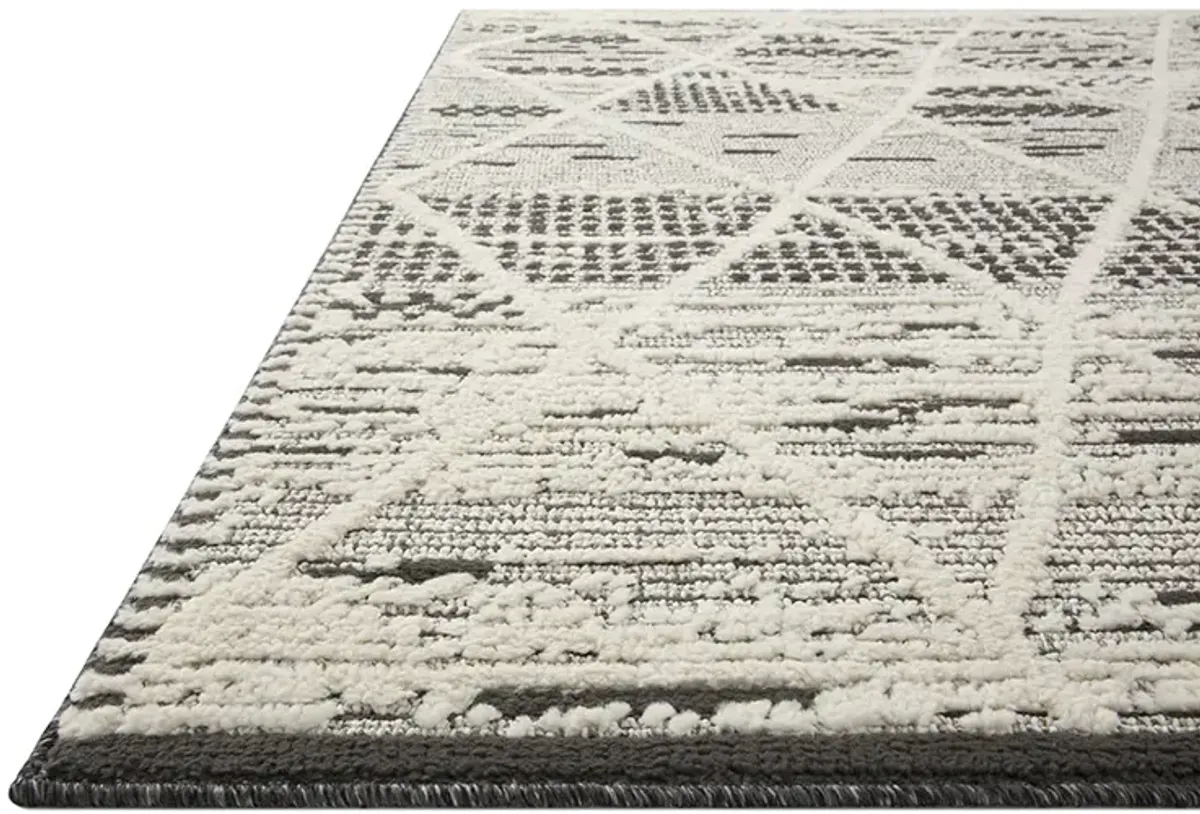 Fabian FAB03 Charcoal/Ivory 4' x 6' Rug