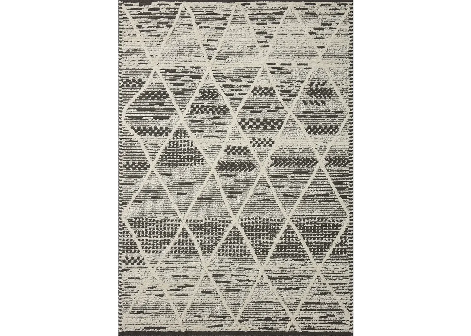 Fabian FAB03 Charcoal/Ivory 4' x 6' Rug