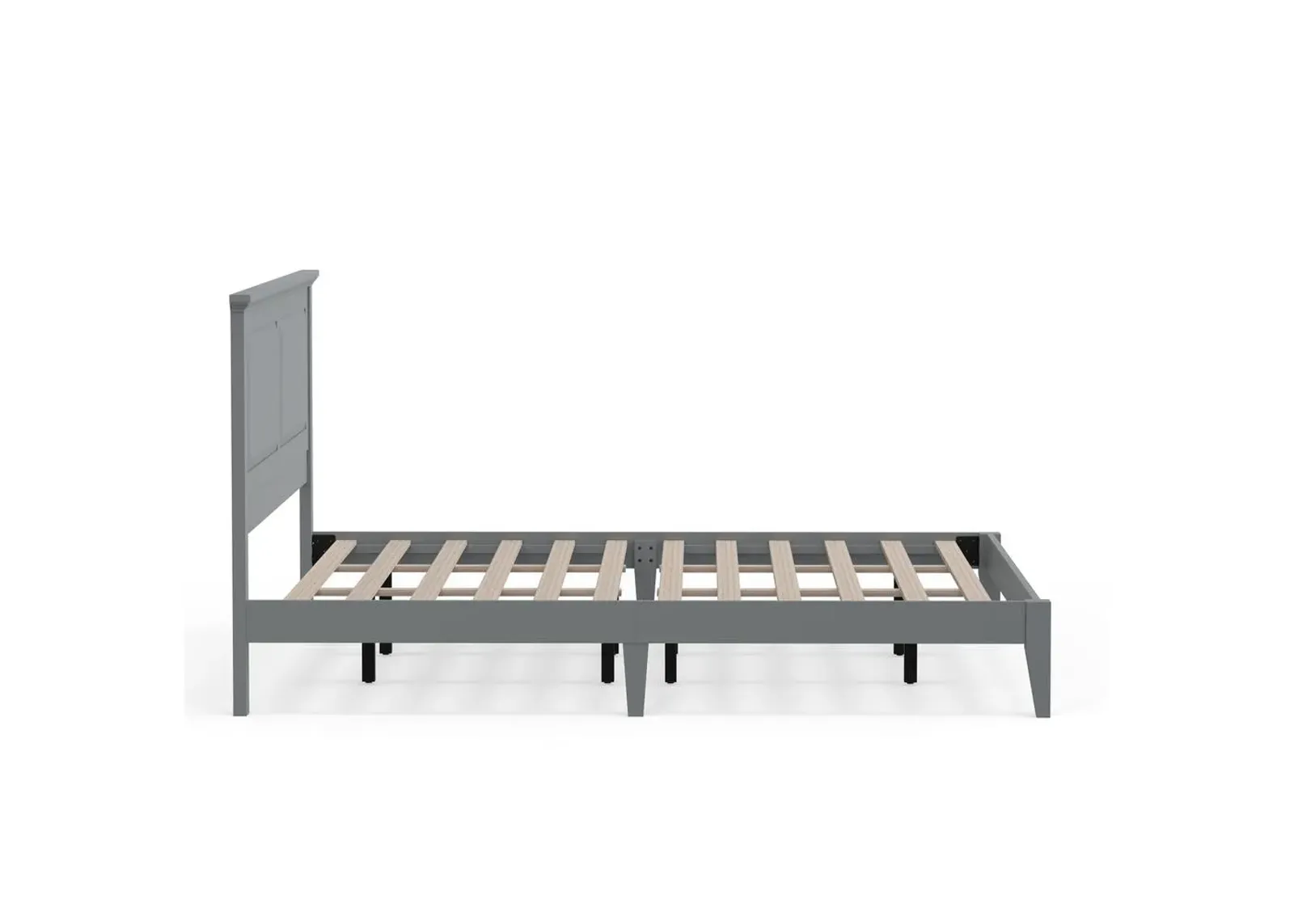 Glenwillow Home Cottage Style Wood Platform Bed in King - Grey