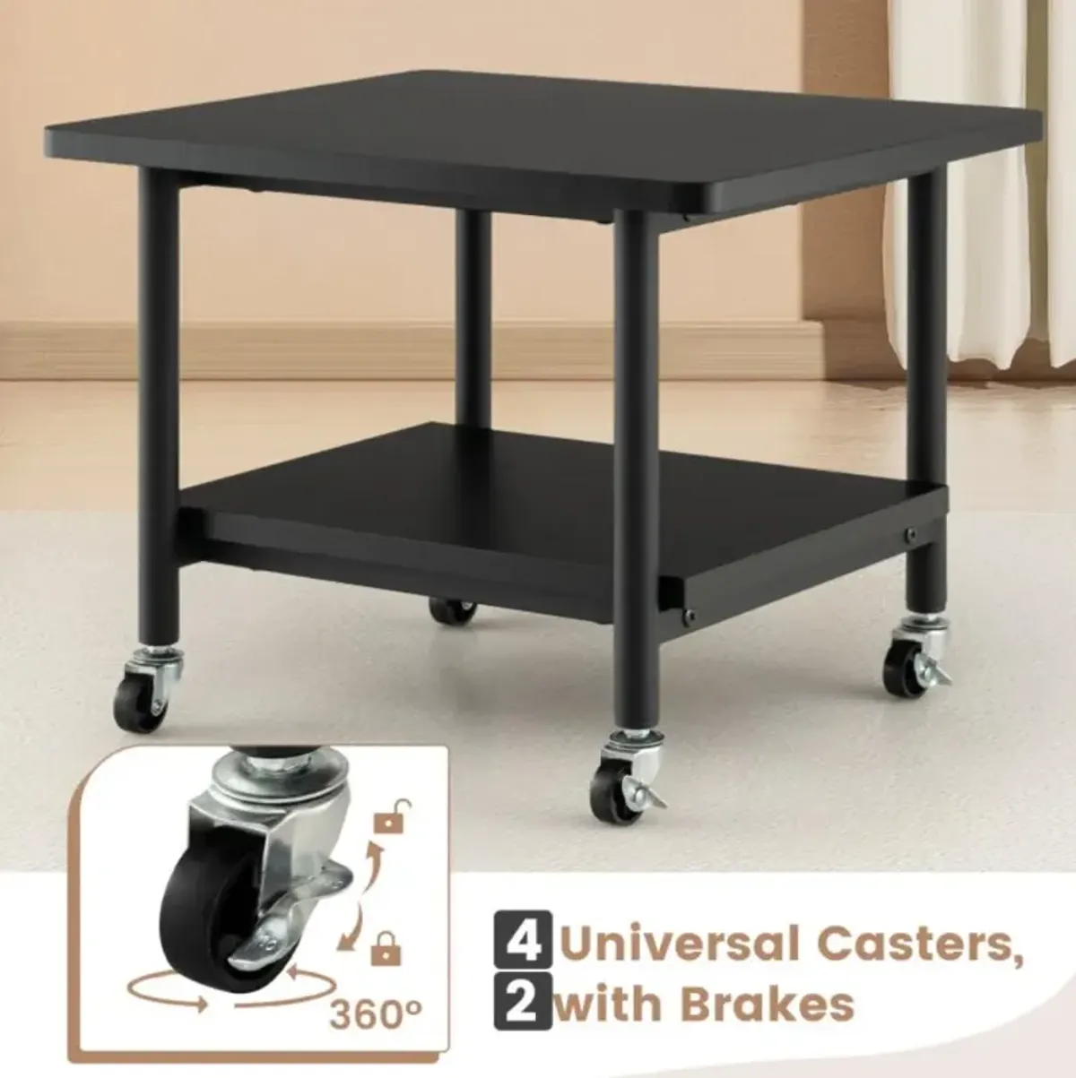 Hivvago Under Desk Printer Stand with 360Â° Swivel Casters