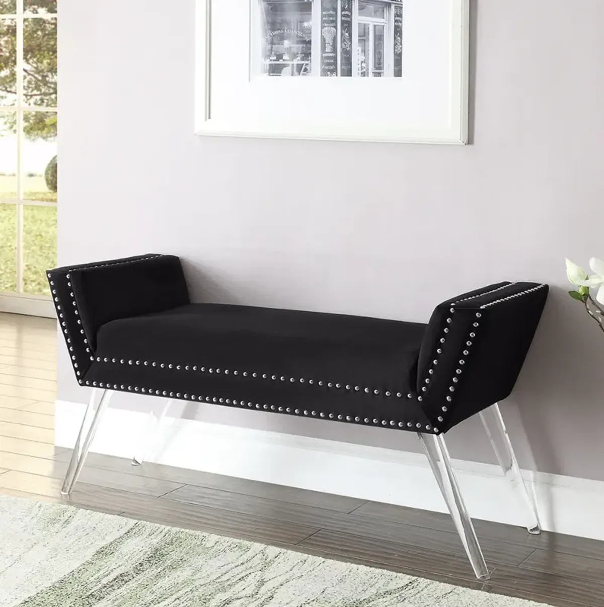 Inspired Home Janelle Velvet Bench