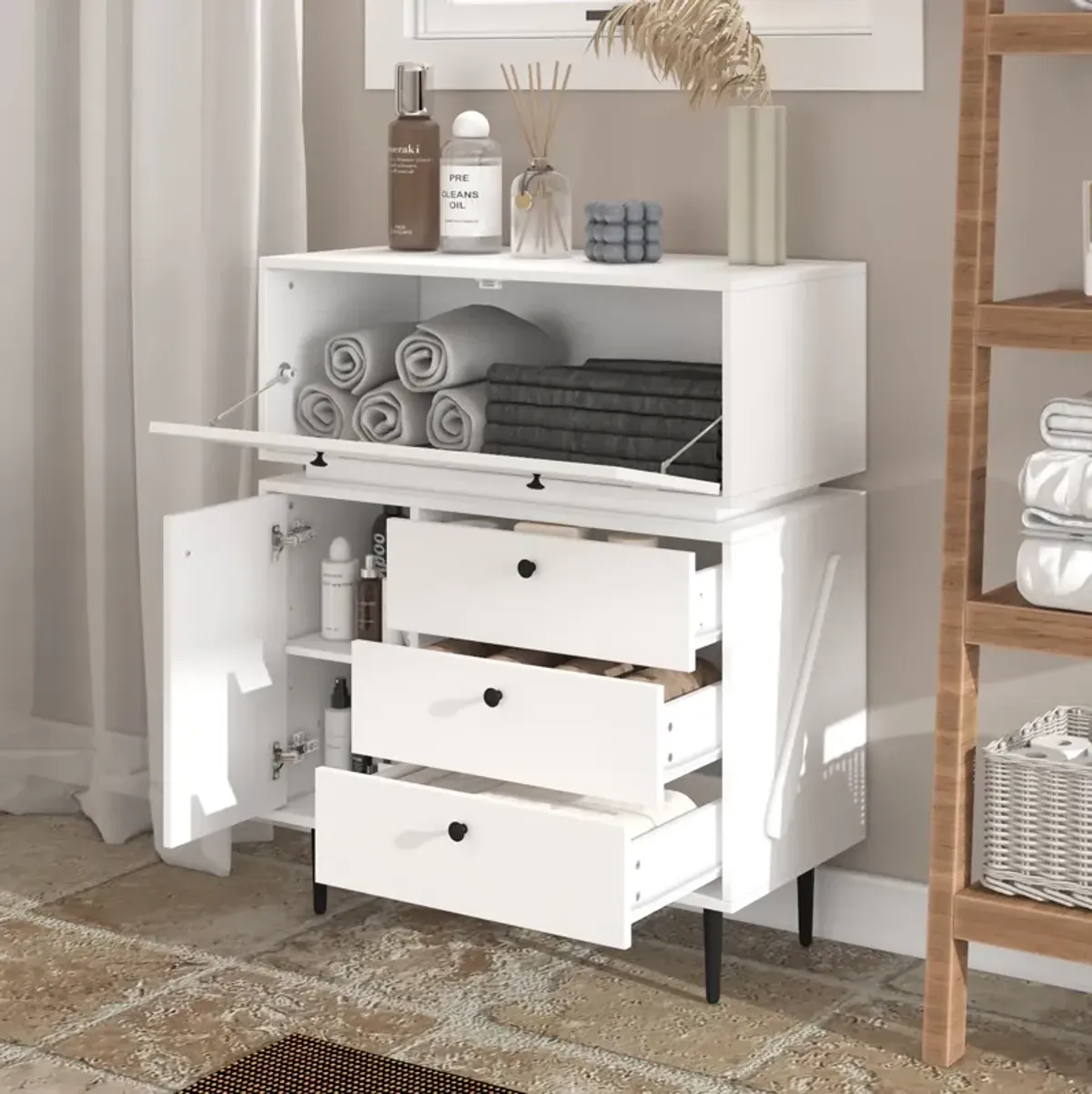 3-Drawer Dresser Creative Storage Cabinet With Robot Shape