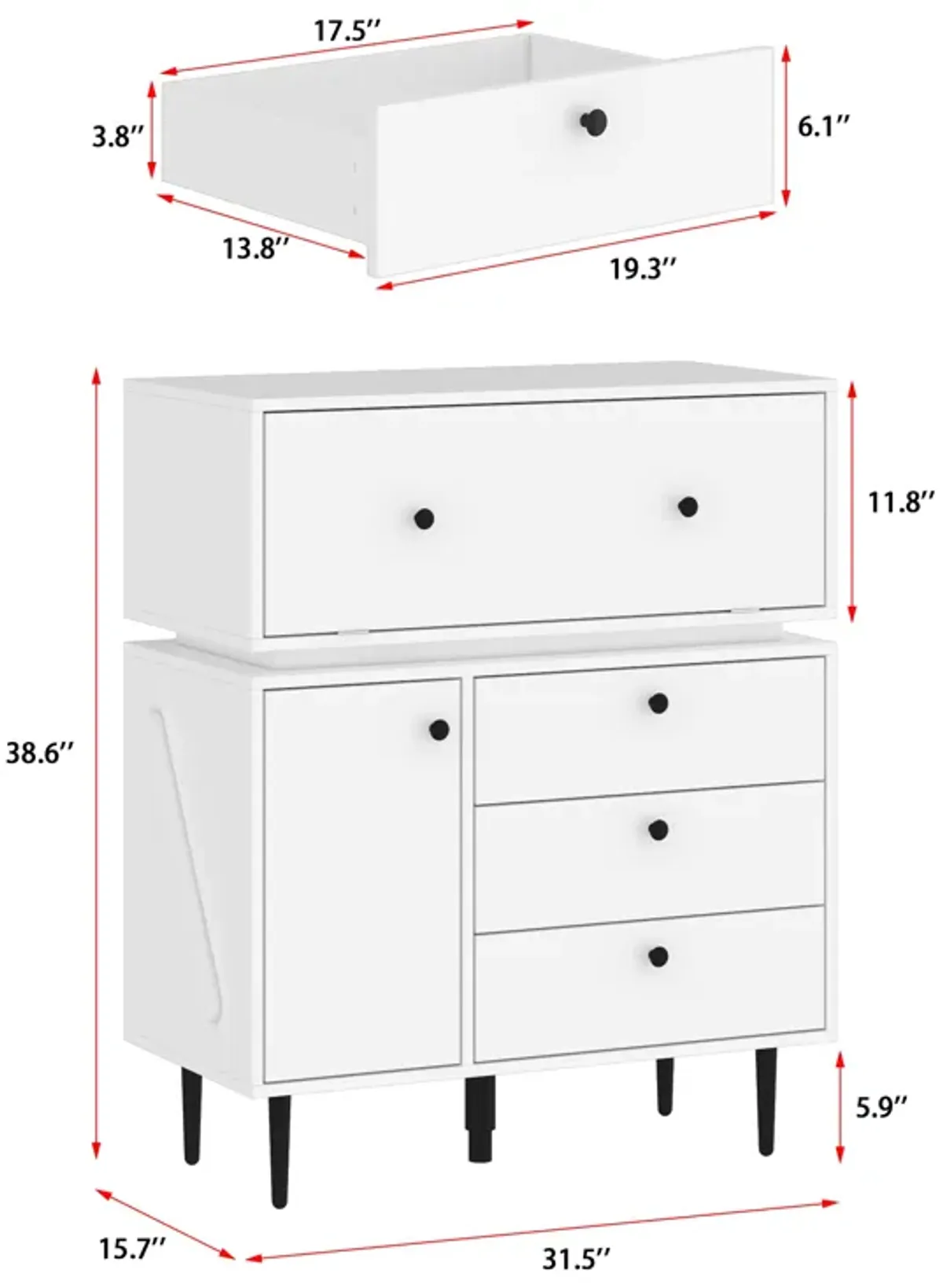 3-Drawer Dresser Creative Storage Cabinet With Robot Shape