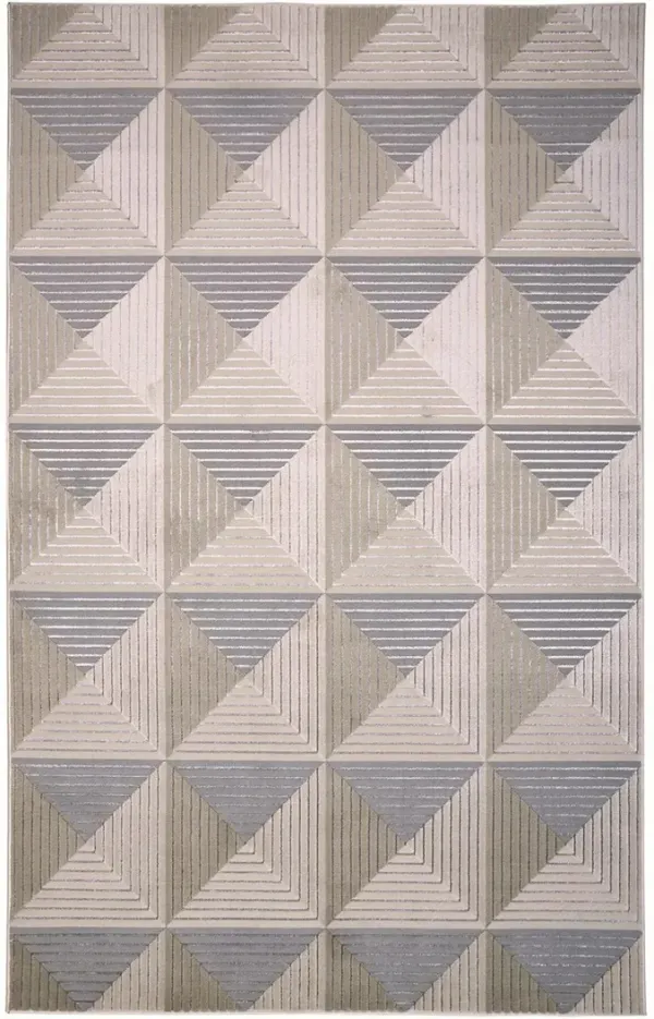 Micah 3044F Ivory/Gray/Ivory 3'11" X 6' Rug