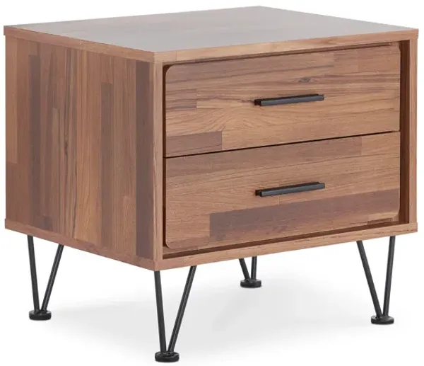 Nightstand with Wood Top Surface – Bedside Table for Modern Bedroom