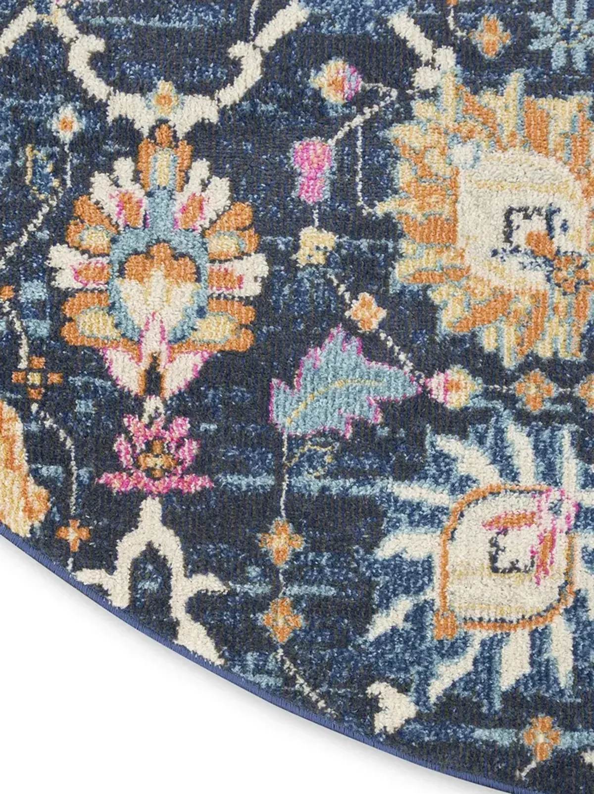 Passion PSN01 Navy 8' x Round Rug