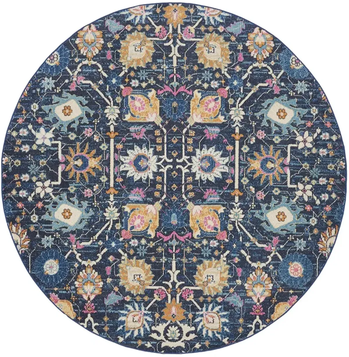 Passion PSN01 Navy 8' x Round Rug
