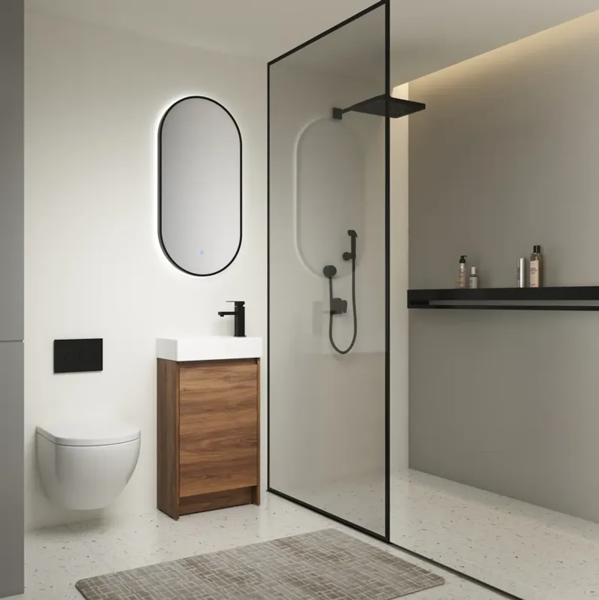 Streamdale 18" Freestanding Vanity with Single Sink & Soft Closing Doors