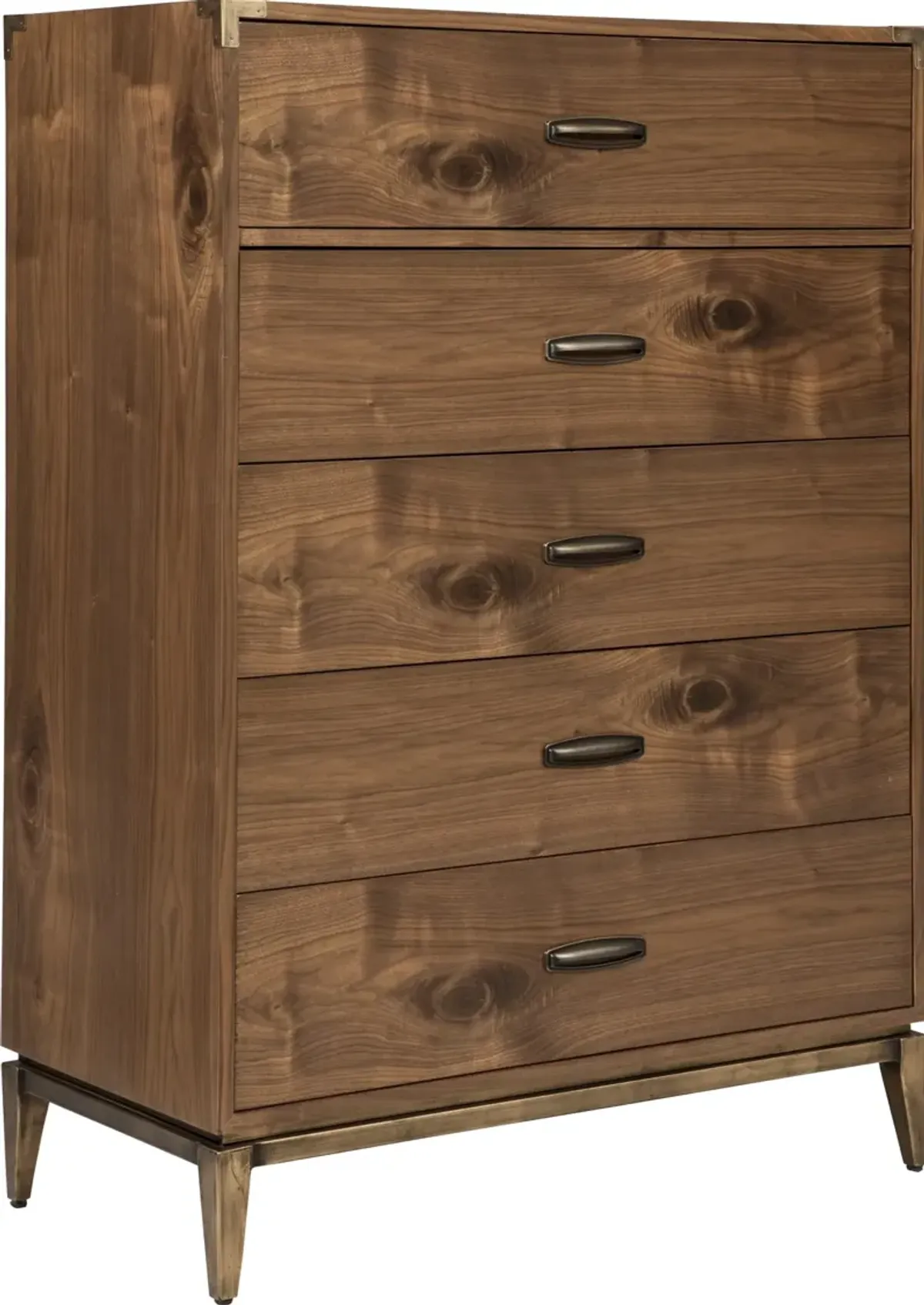 Adler Five Drawer Chest in Natural Walnut