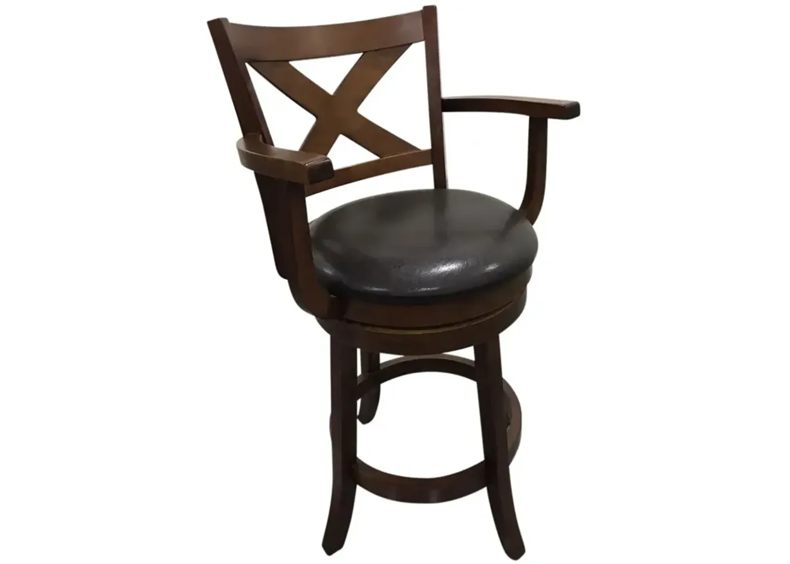 Carolina Living Essex Deluxe Swivel Barstool - Set of 2 - Walnut - Brown Upholstery