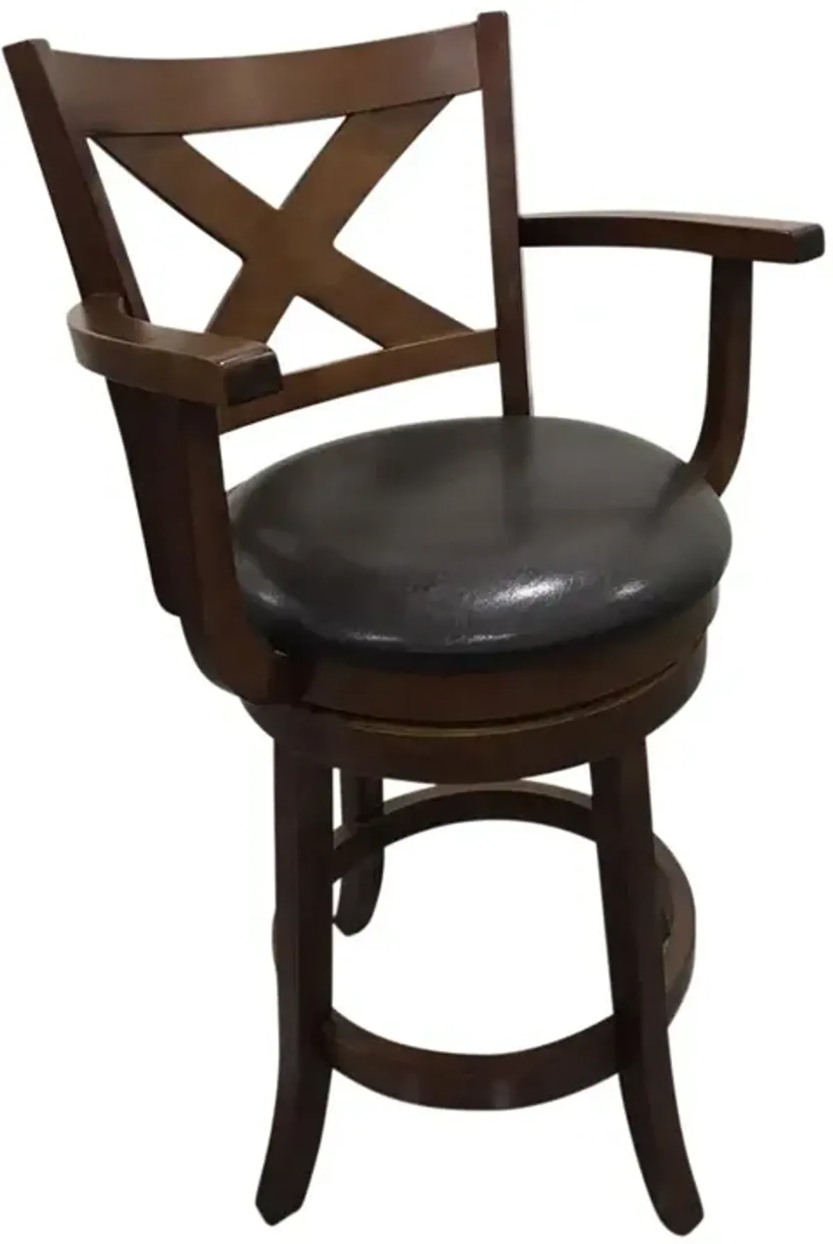 Carolina Living Essex Deluxe Swivel Barstool - Set of 2 - Walnut - Brown Upholstery